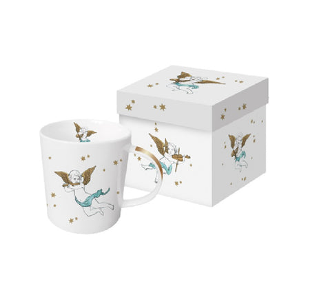 PAPERPRODUCTS DESIGN Trend Mug in rechteckiger Geschenkdose - Angels in the sky white real gold