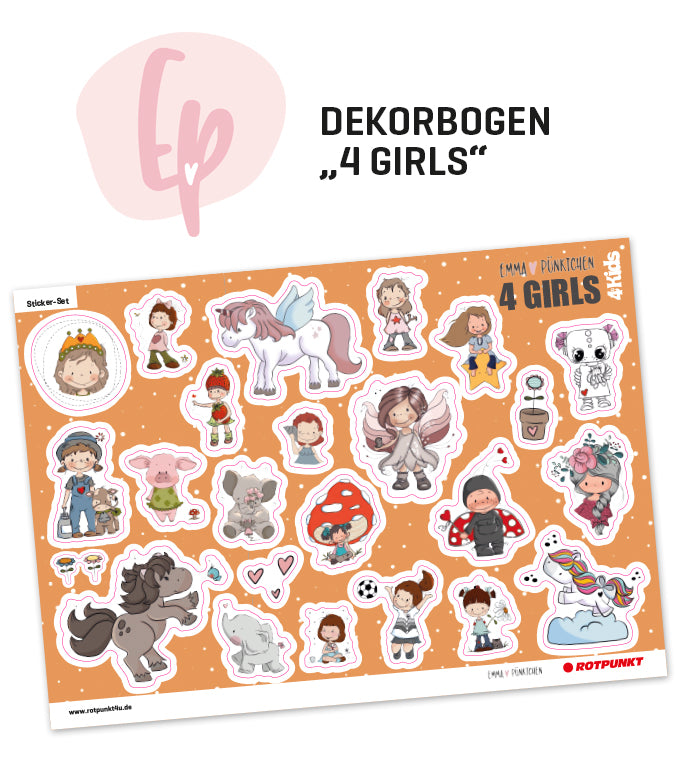 Kinderflasche „4 KIDS“ - Dekorbogen emmapünktchen 4GIRLS