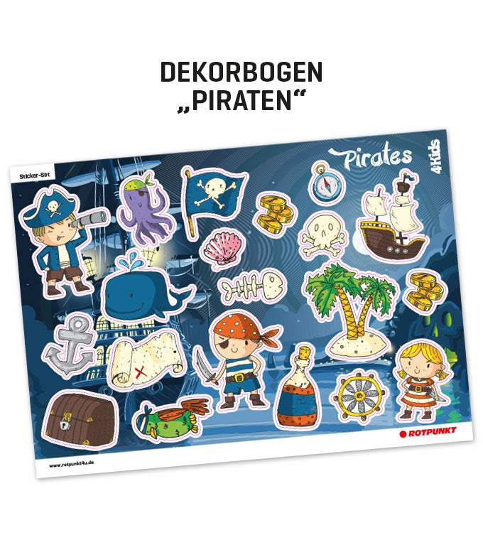 Kinderflasche „4 KIDS“ - Dekorbogen Piraten