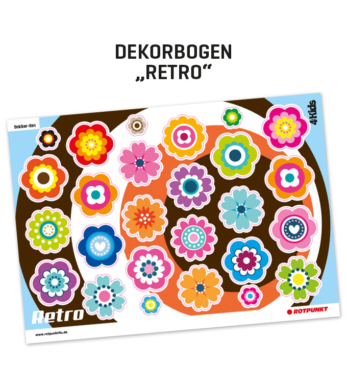 Kinderflasche „4 KIDS“ - Dekorbogen Retro