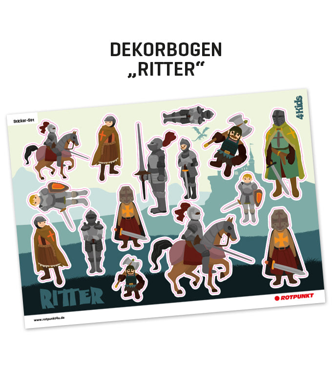 Kinderflasche „4 KIDS“ - Dekorbogen Ritter