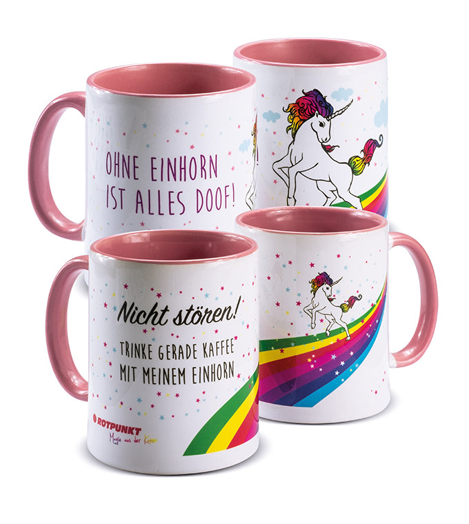 Einhorn-Tassen - 2x Keramik / Motiv 1 und 3