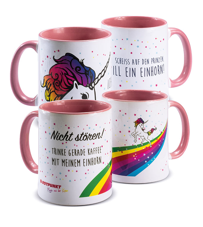 Einhorn-Tassen - 2x Keramik / Motiv 1 und 4