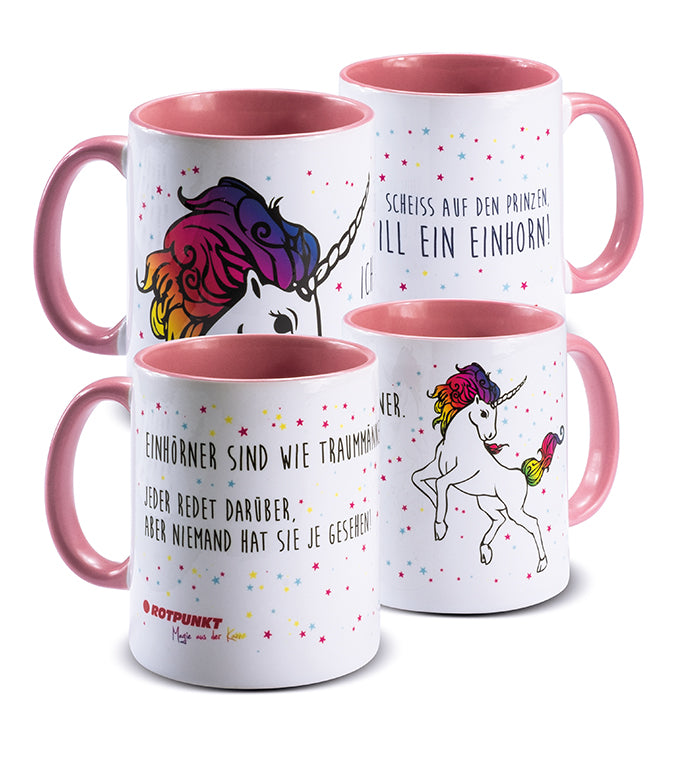Einhorn-Tassen - 2x Keramik / Motiv 2 und 4