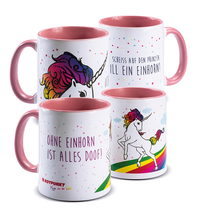 Einhorn-Tassen - 2x Keramik / Motiv 3 und 4