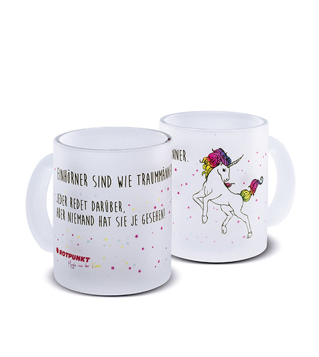 Einhorn-Tassen - 1x Milchglas / Motiv 2