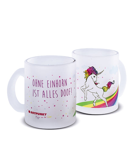 Einhorn-Tassen - 1x Milchglas / Motiv 3