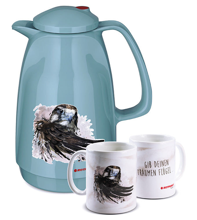 Falke-Set pearl grey - mit 1 Keramiktasse / Motiv 2