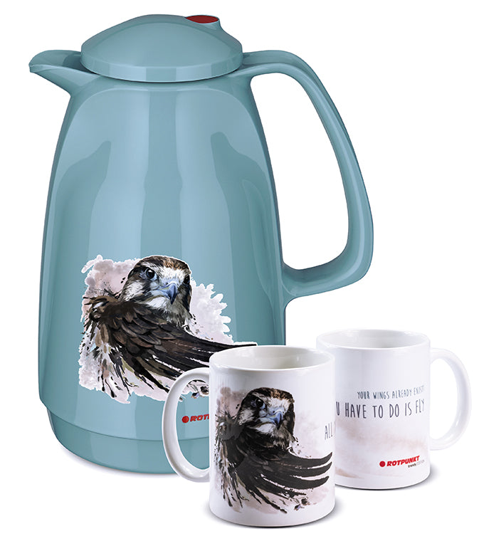 Falke-Set pearl grey - mit 1 Keramiktasse / Motiv 3