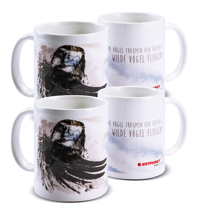 Falke-Tassen - 2x Keramik / Motiv 1