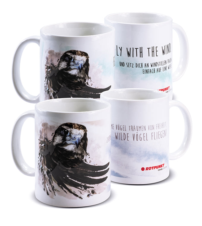 Falke-Tassen - 2x Keramik / Motiv 1 und 4