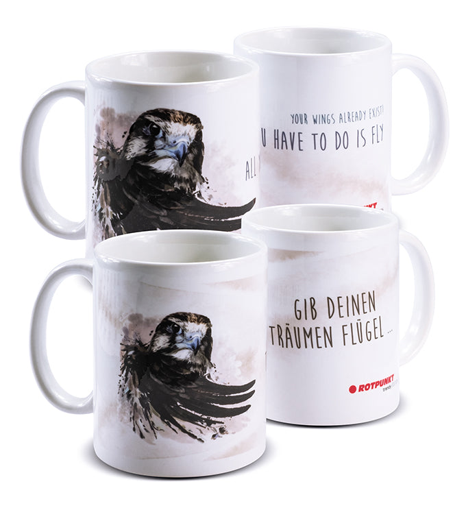 Falke-Tassen - 2x Keramik / Motiv 2 und 3