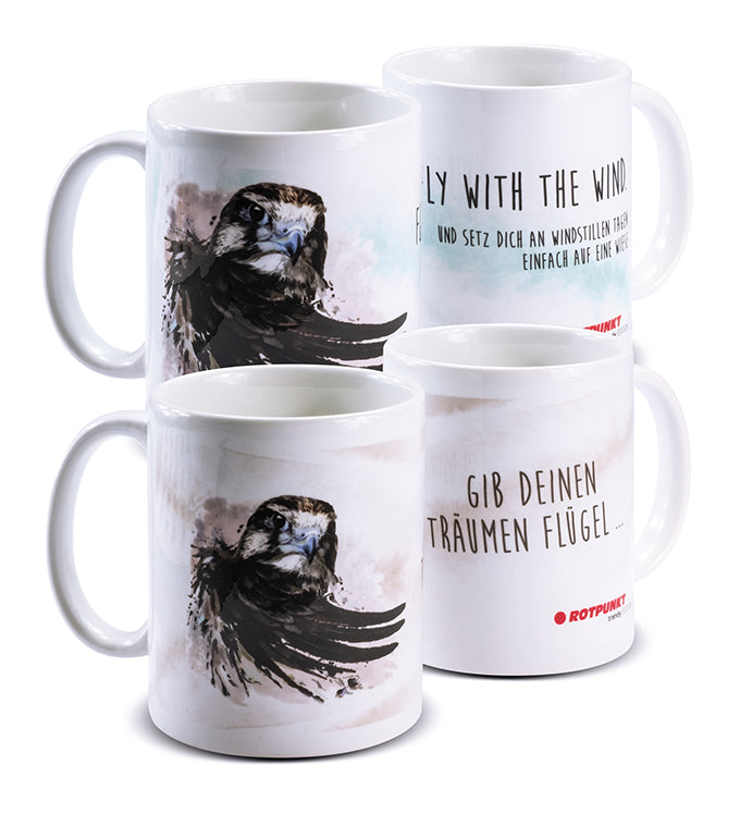 Falke-Tassen - 2x Keramik / Motiv 2 und 4