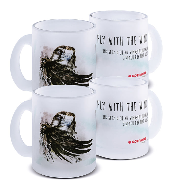 Falke-Tassen - 2x Milchglas / Motiv 4