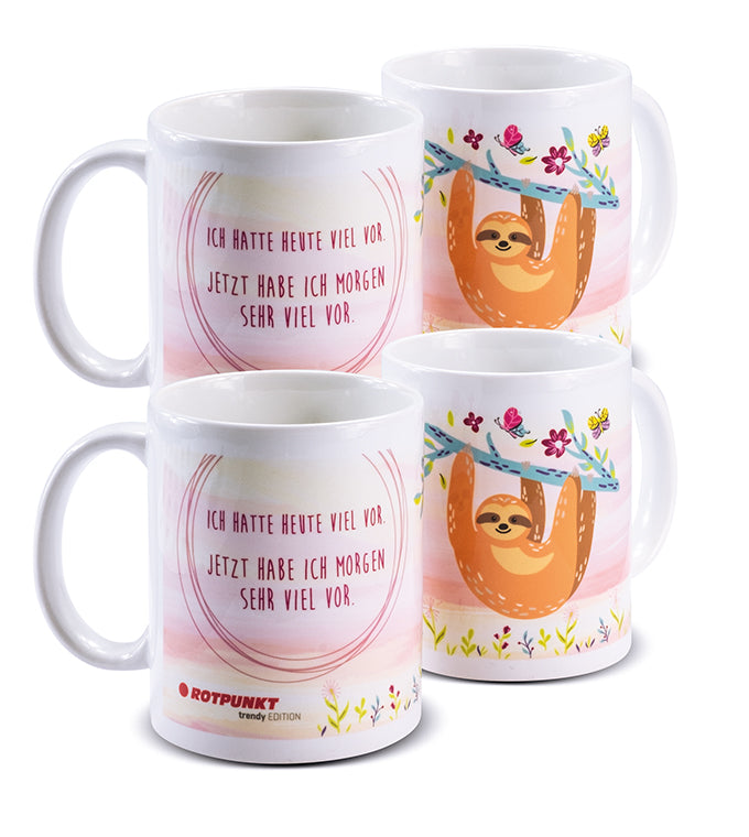 Faultier-Tassen - 2x Keramik/ Motiv 1