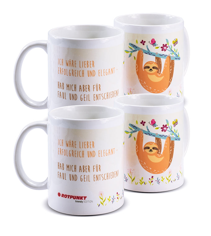 Faultier-Tassen - 2x Keramik / Motiv 2