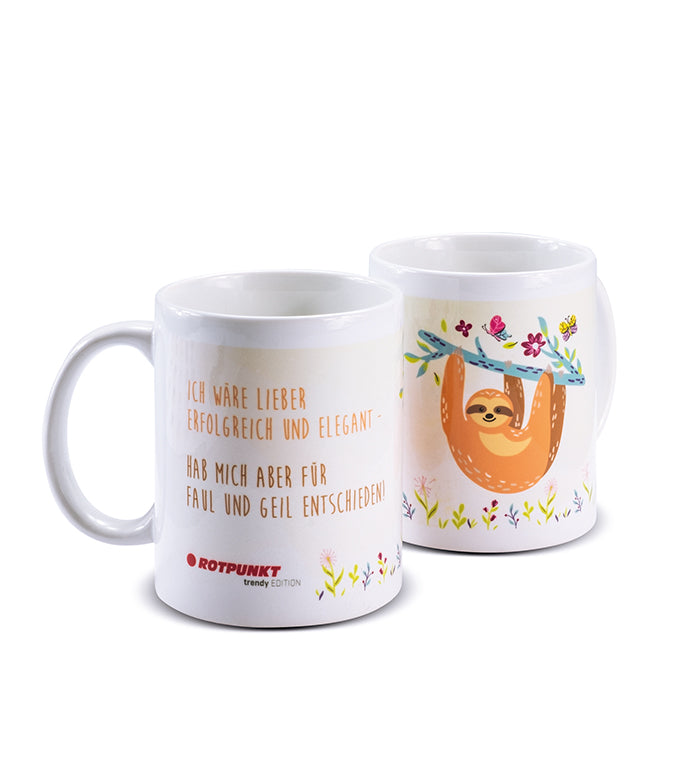 Faultier-Tassen - 1x Keramik / Motiv 2