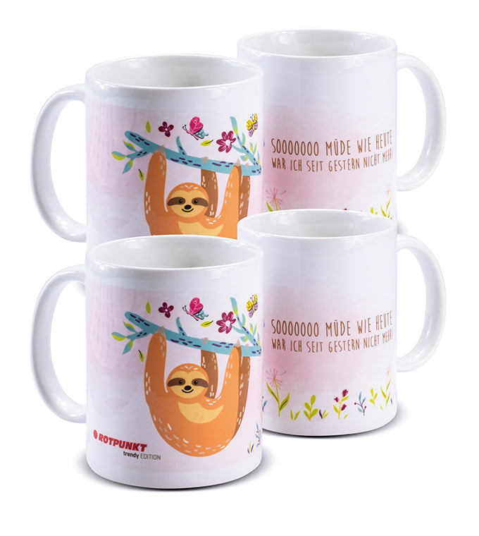 Faultier-Tassen - 2x Keramik / Motiv 3