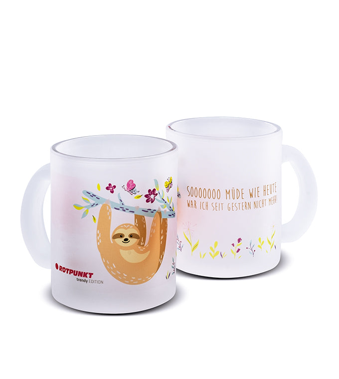 Faultier-Tassen - 1x Milchglas / Motiv 3