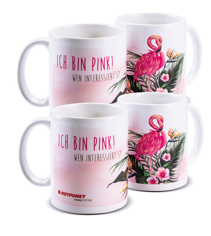 Flamingo-Tassen - 2x Keramik / Motiv 1