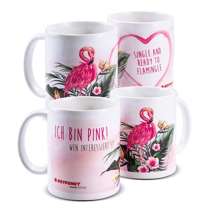 Flamingo-Tassen - 2x Keramik / Motiv 1 und 3