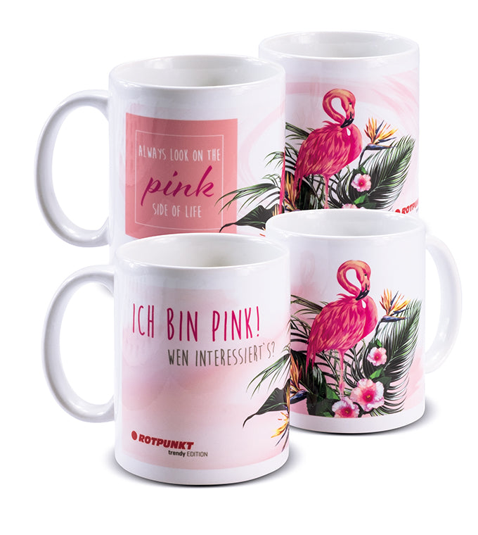 Flamingo-Tassen - 2x Keramik / Motiv 1 und 4