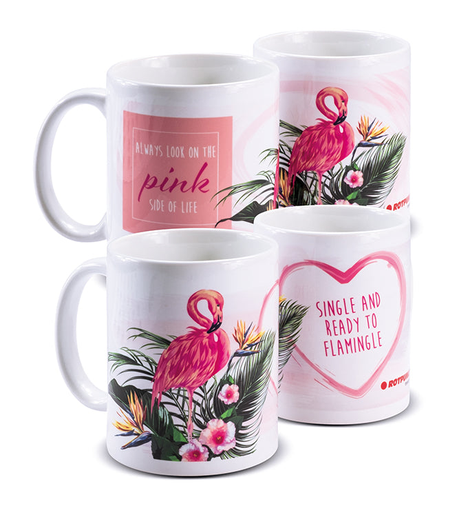 Flamingo-Tassen - 2x Keramik / Motiv 3 und 4