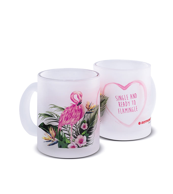 Flamingo-Tassen - 1x Milchglas / Motiv 3