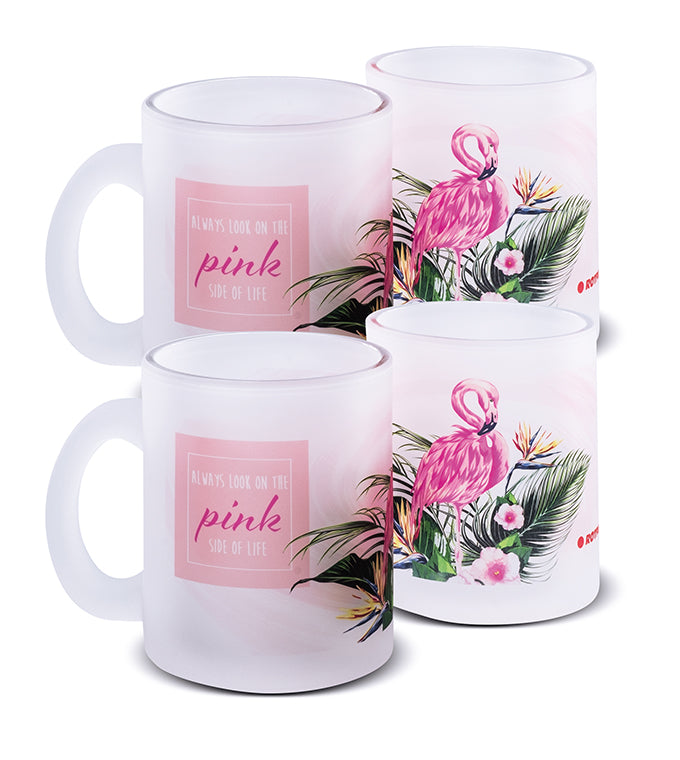 Flamingo-Tassen - 2x Milchglas / Motiv 4