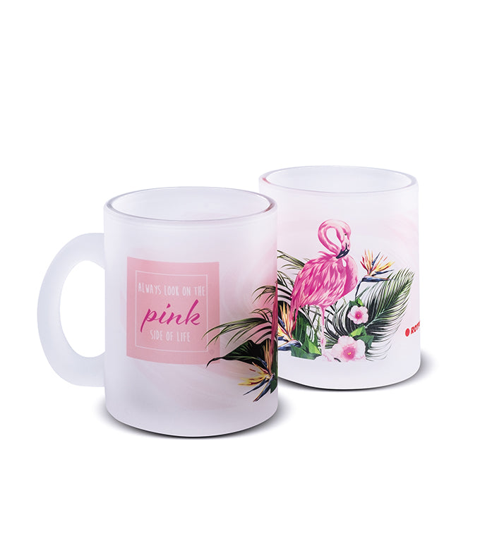 Flamingo-Tassen - 1x Milchglas / Motiv 4