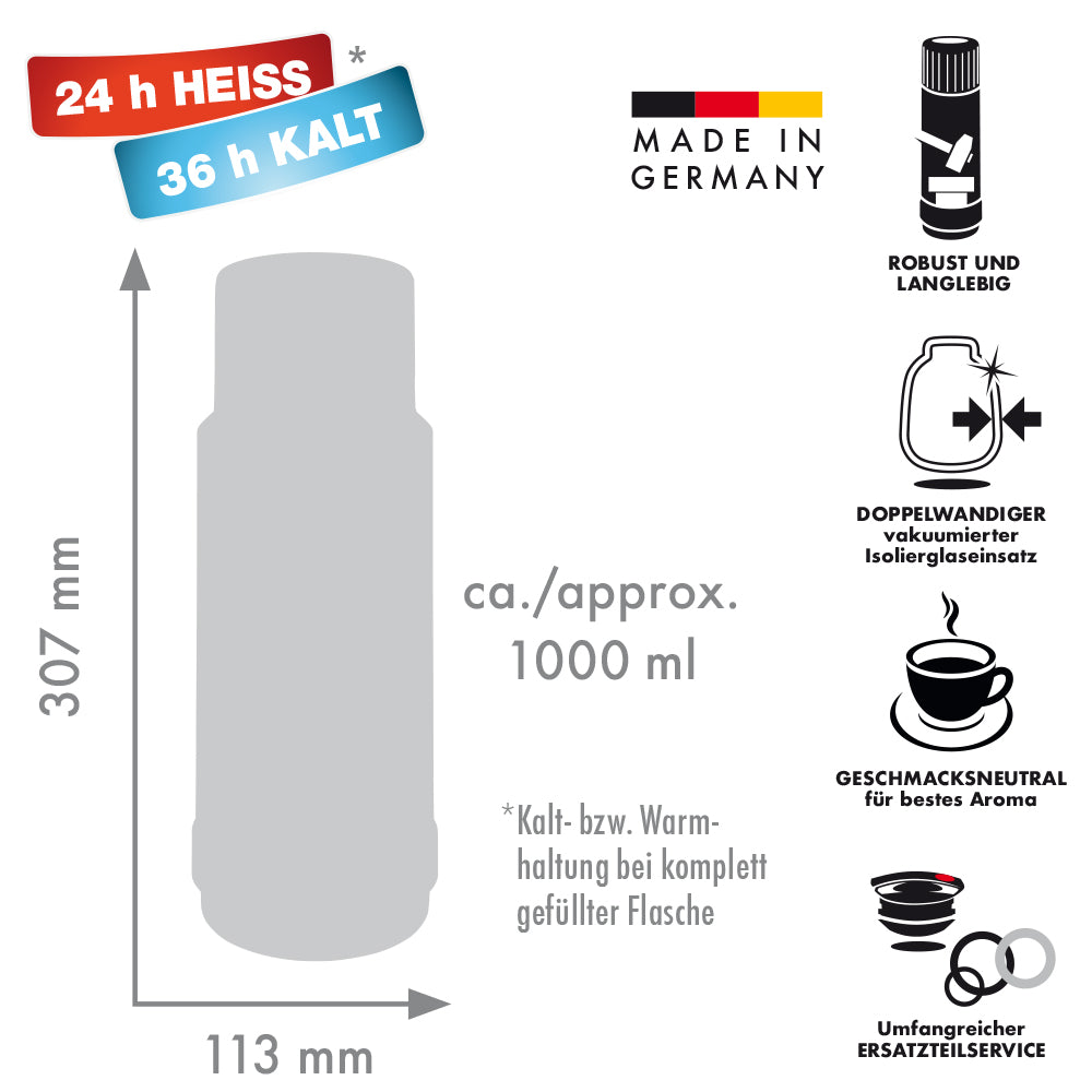 Isolierflasche 40 MAX GLOSSY –SALE– - 1,0 l | glossy canary