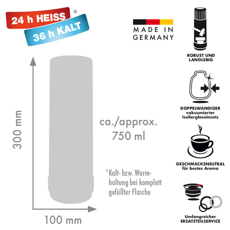 ARCHIV_Isolierflasche 40 MAX „Mein Ziel“ - 0,75 l | polar/electric summer squash