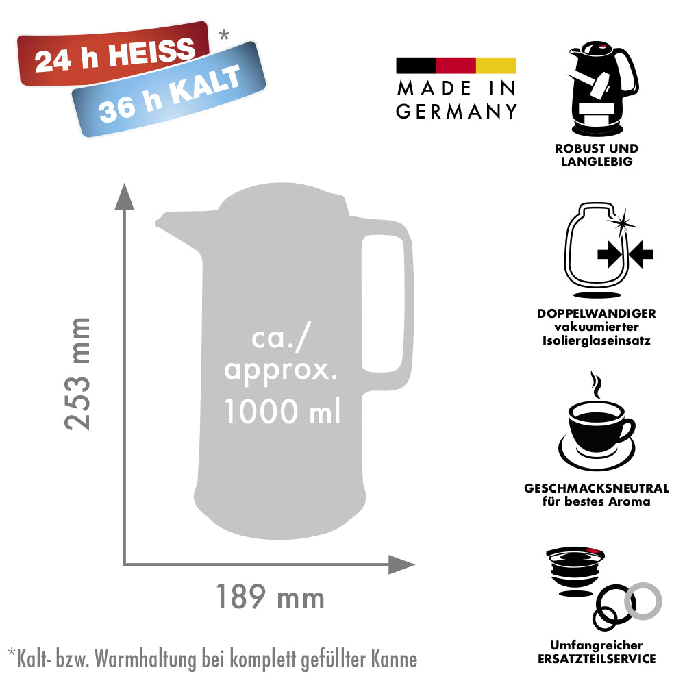 Isolierkanne 420/460 MARLIS - 1,0 l | cayenne