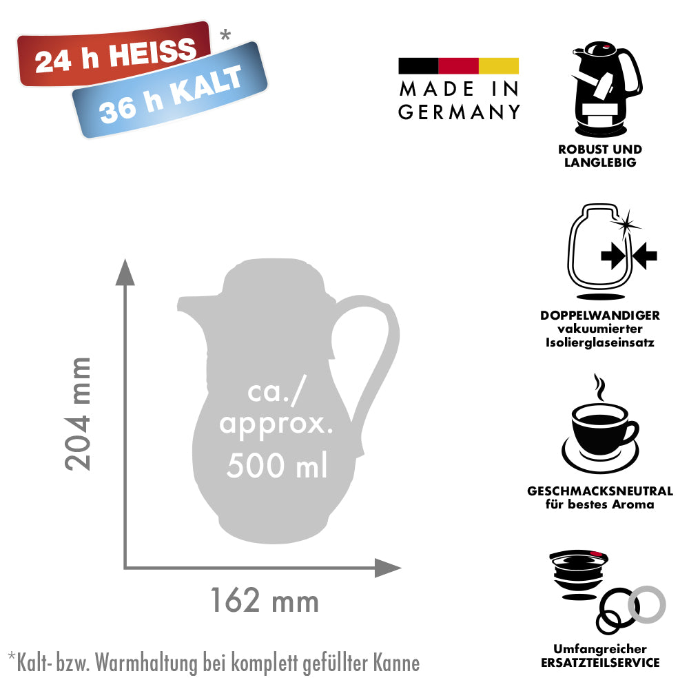 Isolierkanne 330/530/830 CHRISTA - 0,5 l | midnightblue Gold