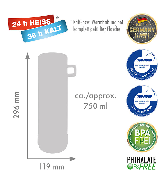 Isolierflasche 60 JESPER FCR –Pastell Edition– - 0,75 l | flamingo