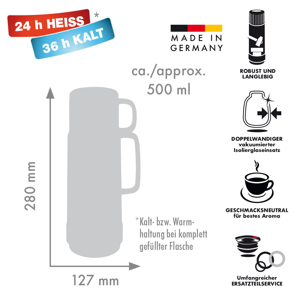 Isolierflasche 80 ANDREAS - 0,5 l | shiny fox