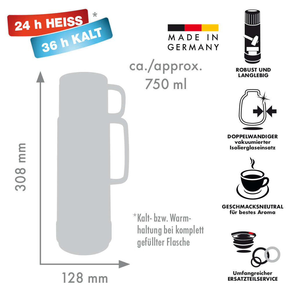 Isolierflasche 80 ANDREAS - 0,75 l | shiny fox