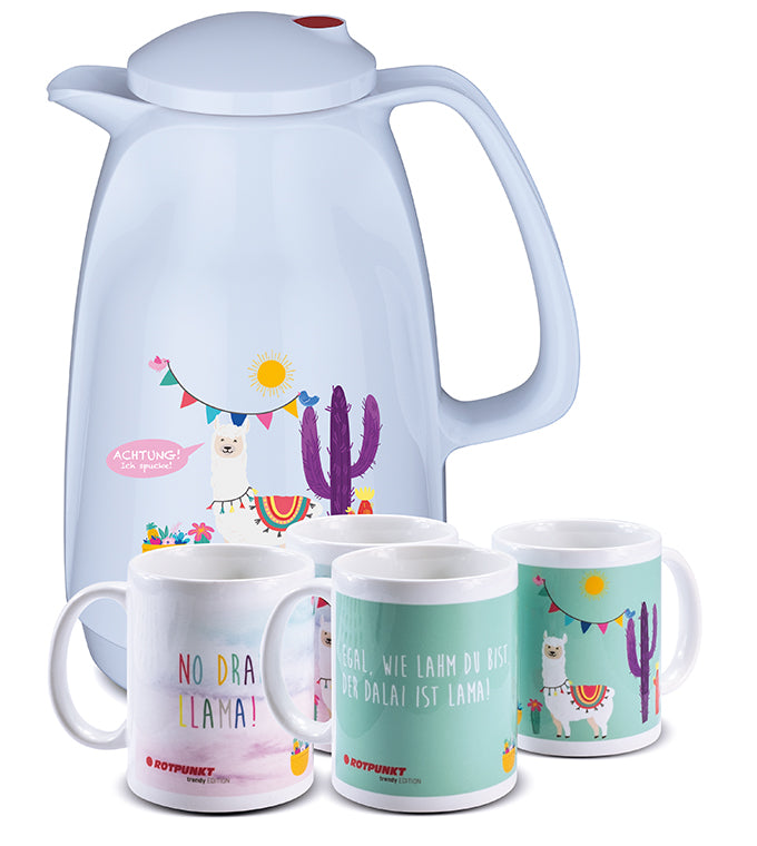 Lama-Set polar - mit 2 Keramiktassen / Motiv 1 und 2