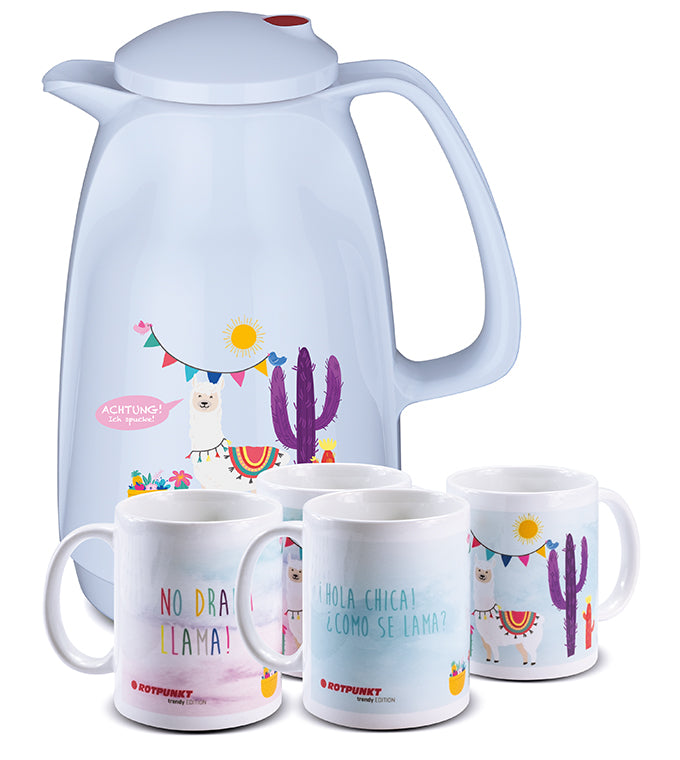 Lama-Set polar - mit 2 Keramiktassen / Motiv 1 und 4