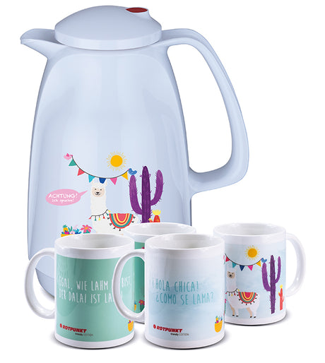 Lama-Set polar - mit 2 Keramiktassen / Motiv 2 und 4