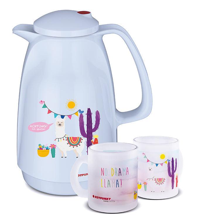 Lama-Set polar - mit 1 Milchglastasse / Motiv 1