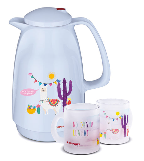 Lama-Set polar - mit 1 Milchglastasse / Motiv 1