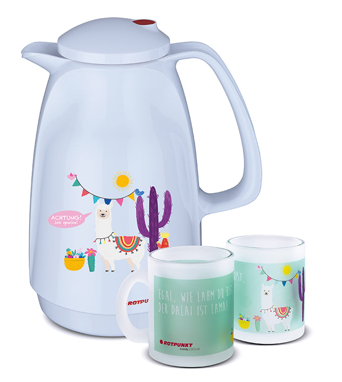 Lama-Set polar - mit 1 Milchglastasse / Motiv 2