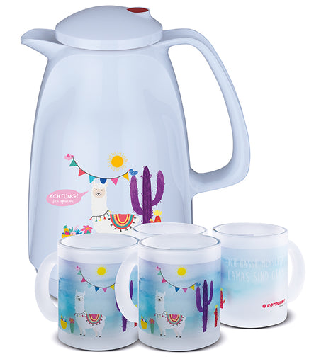 Lama-Set polar - mit 2 Milchglastassen / Motiv 3
