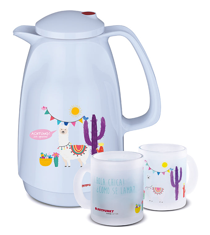 Lama-Set polar - mit 1 Milchglastasse / Motiv 4
