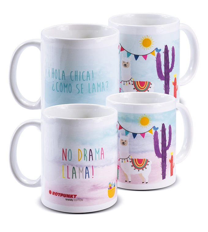 Lama-Tassen - 2x Keramik / Motiv 1 und 4