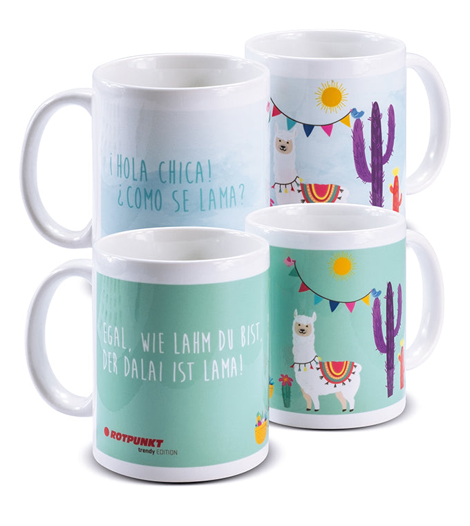 Lama-Tassen - 2x Keramik / Motiv 2 und 4