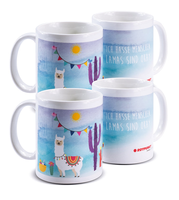 Lama-Tassen - 2x Keramik / Motiv 3