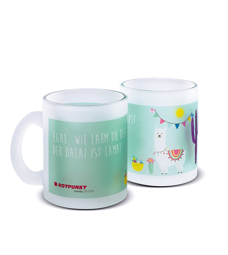 Lama-Tassen - 1x Milchglas / Motiv 2