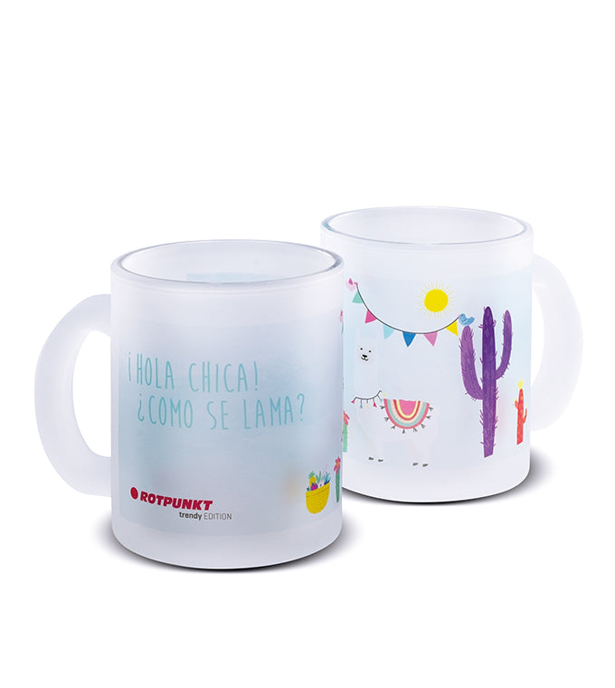 Lama-Tassen - 1x Milchglas / Motiv 4